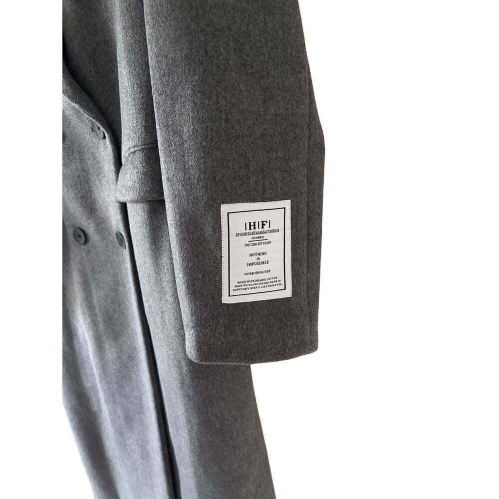 NWT Hot Fashion Gray Long Wool Blend Coat Double Breasted Maxi Coat M - Picture 8 of 12